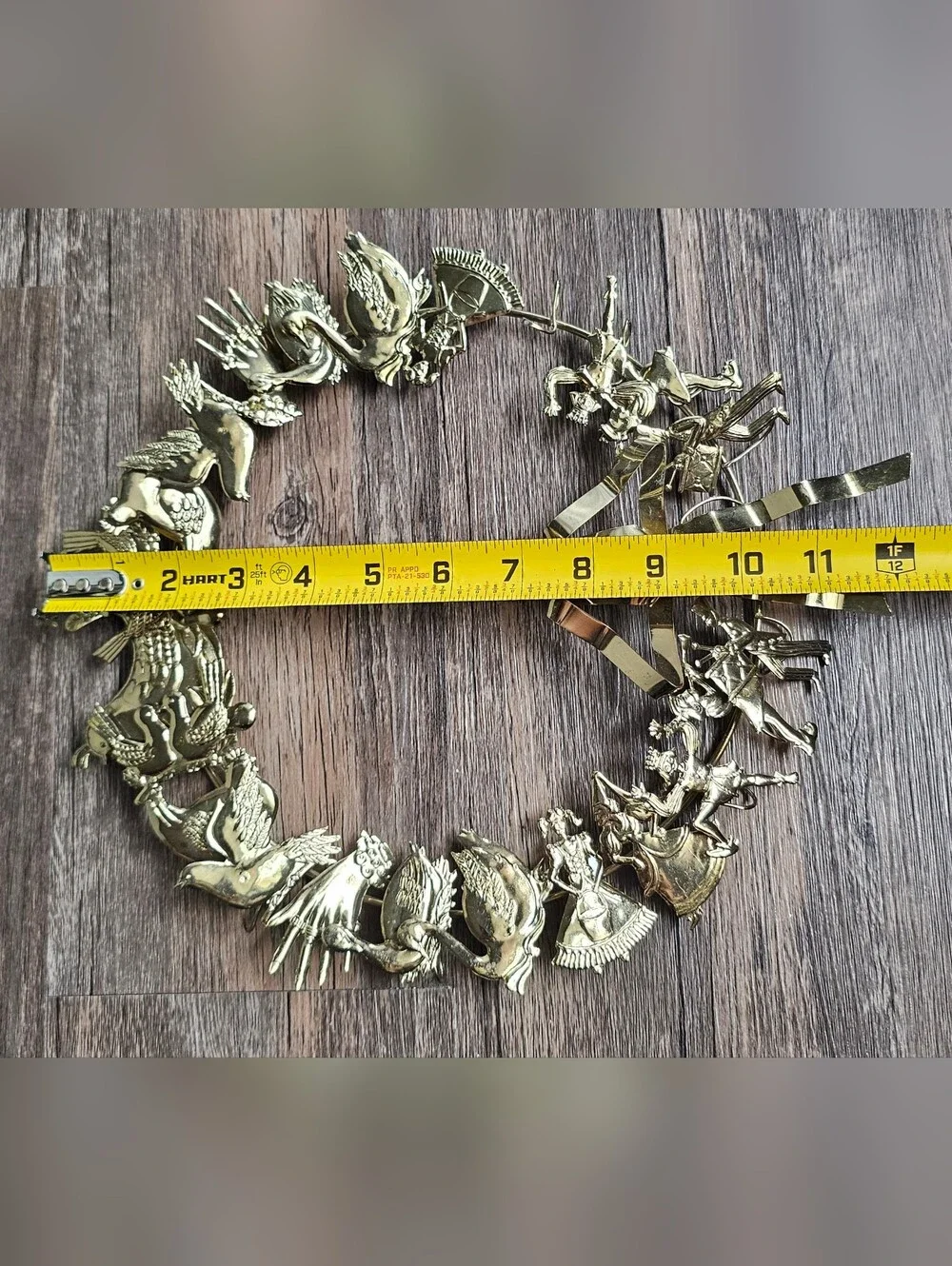 Vintage Dresden 12 Days of Christmas Metal wreath
